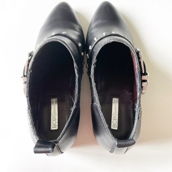BCBGeneration Black Leather Moto Ankle Bootie - Picture 4 of 10